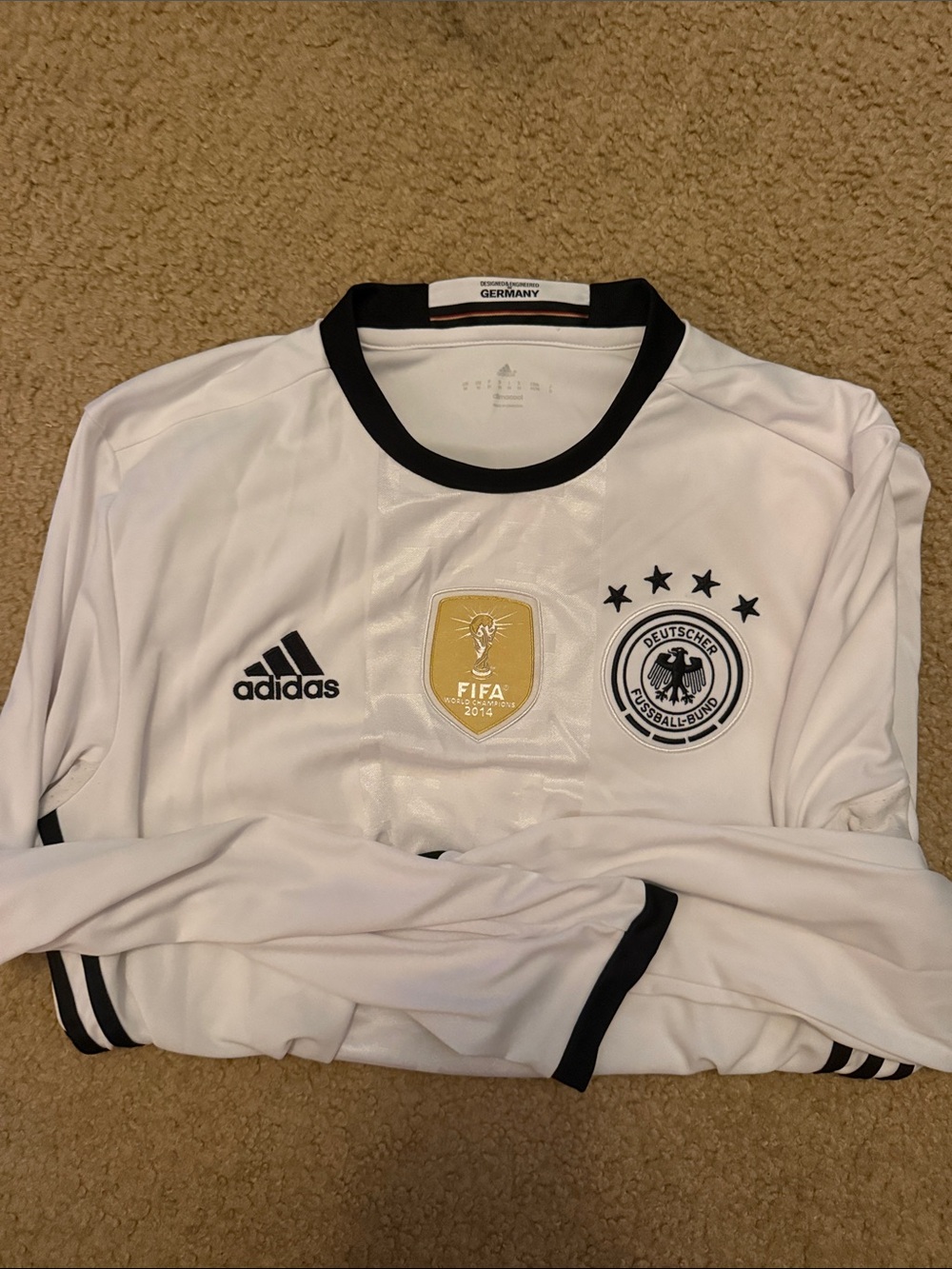 Adidas long sleeve Germany Home Soccer Jersey - White